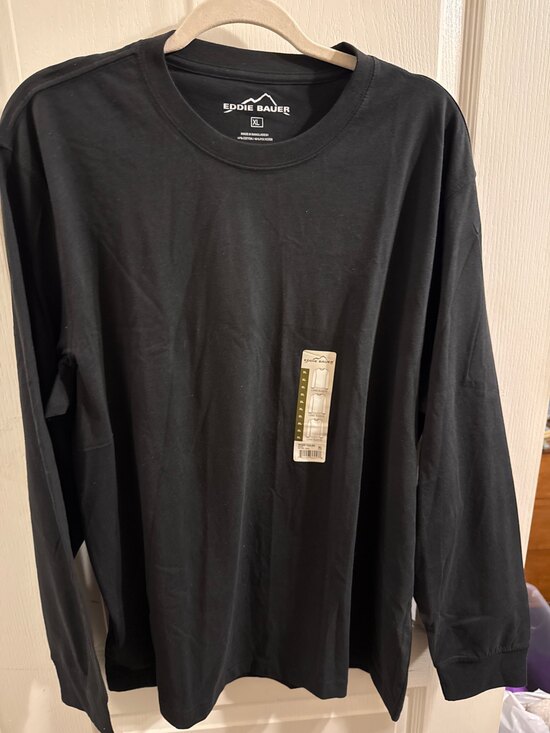 Eddie Bauer Other - NEW with tags, Eddie Bauer Long Sleeve Crewneck Shirt Black XL Cotton Blend